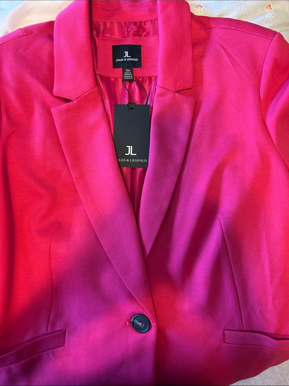 Jules & Leopold Vibrant Fuchsia Single-Button Blazer